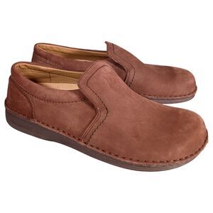 Birkenstock Nashville Loafers Clogs Mens 7 Womens 9 Brown Nubuck Leather